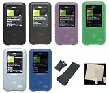PCMICROSTORE Brand Premium Silicone Skin Case Cover with Belt Clip - Sports Armband - Sceen Protector - for Sony Walkman NWZS615 NWZS616 Nwz-s615 S616 S618 S716 S718