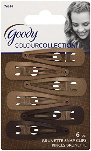 Goody Colour Collection Contour Clips, Brunette (1-Pack of 6)