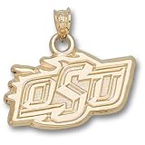 Oklahoma State University New Fire OSU 1/2 Pendant (Gold Plated)
