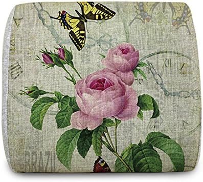12nights Flowers and Butterfly Memory Foam Lumbar Back Support Cushion for Car and Office Seats, Sofa and Other Chairs