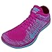 Nike Women's Free 4.0 Flyknit Running Sneaker, Fuchsia/Violet/Blue