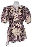 Lauren Kiyomi Printed Voile Cotton Dart Blouse in Tropical Purple (Maternity) - More Prints Available