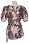 Lauren Kiyomi Printed Voile Cotton Dart Blouse in Tropical Purple (Maternity) - More Prints Available, Medium