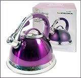 3.5L Lightweight Purple Stainless Steel Whistling Kettle For Gas Electric Hobs New