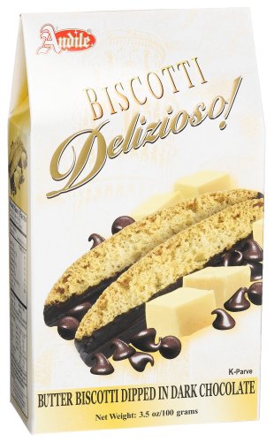 Andile Biscotti With Butter Flavor And Dark Chocolate, 3.5-Ounce Boxes (Pack of 16) by Andile