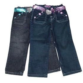 Click here to buy Toddler Girls' Denim Jeans with Belt by Just a Girl.