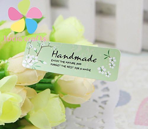 2*90pcs 5*1.7cm Paper Labels Stickers Flowers Hand Made Sealing Sticker