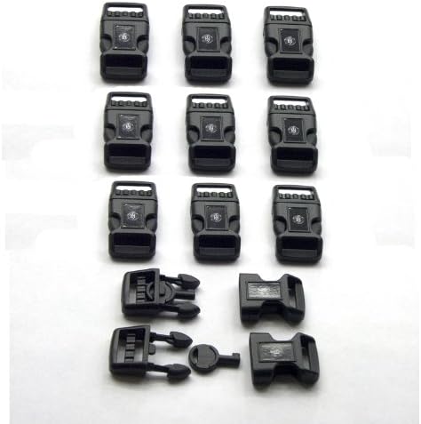 IronHawk Security - 5/8" Paracord Survival Bracelet Heavy Duty Buckle with Re-usable Handcuff Key (Ten+1 Pack)