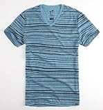 On The Byas Mens Stripe Slub V-Neck Tee