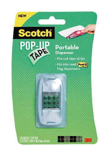 Scotch(R) PopUp Tape Portable Dispenser, 0.75 x 2 Inches, 75 Strips per Pad (1 Pad per Pack) (95-G)