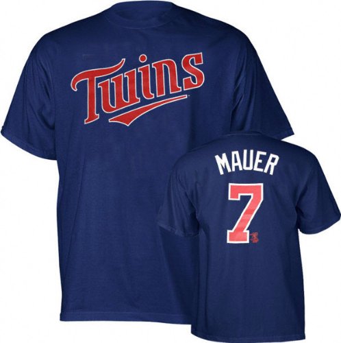 Joe Mauer Minnesota Twins Youth Player Name and Number Navy T-Shirt