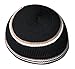 Medium Size Black with White & Brown Nylon Stretchy Kufi Hat Skull Cap - Fits 22.5 inch Head Sizes