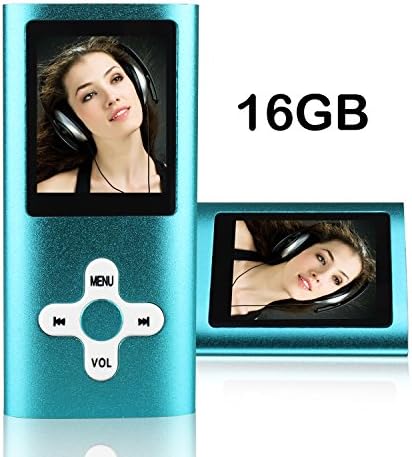 Vontac MP3 Player 16GB Portable Music Player with FM Radio Voice Recorder Supporting MP3 WMA WAV Blue