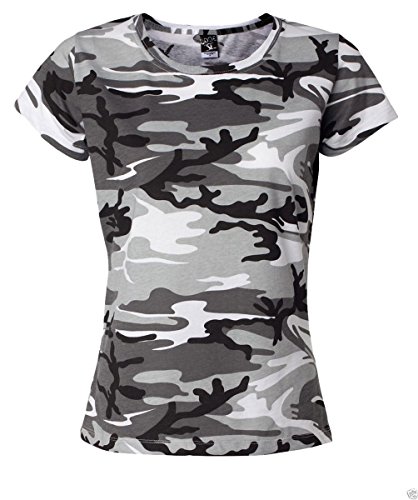 Bodek And Rhodes 55366306 3665 Code Five Ladies Fine Jersey Camouflage T-Shirt Urban Woodland - Extra Large