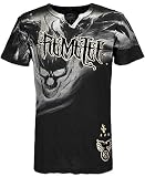 Remetee Angels Slit Neck T-Shirt Black Wash