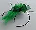 Coolr Fascinator Hair Clip Feather Wedding Headwear Bridal Headpiece for Women (Green)