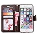 iPhone 7 Case,GX-LV iPhone 7 Classic Plaid Pattern Wrist Strap Leather Wallet Case Cover with Card Slots for Apple iPhone 7, GX-LV® Retail Packaging,Brown