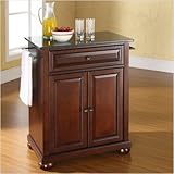 Crosley Furniture Alexandria Black Granite Top Mahogany Kitchen Island