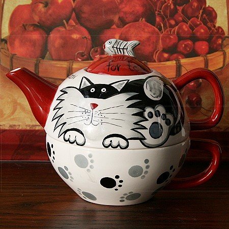 ORIG. TEA FOR ONE PORZELLAN ENGLAND TEEKANNE TASSE