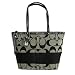 COACH SIGNATURE STRIPE TOTE SHOPPER BAG BLK & WHT