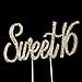 Ella Celebration Sweet 16 Cake Topper Crystal Rhinestone 16th Birthday Party Gold Decoration (Sweet 16 Gold)