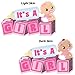 VictoryStore Yard Sign Outdoor Lawn Decorations, It's a Girl Baby Blocks, Baby Announcement Yard Sign - (Light Skin Tone Baby)