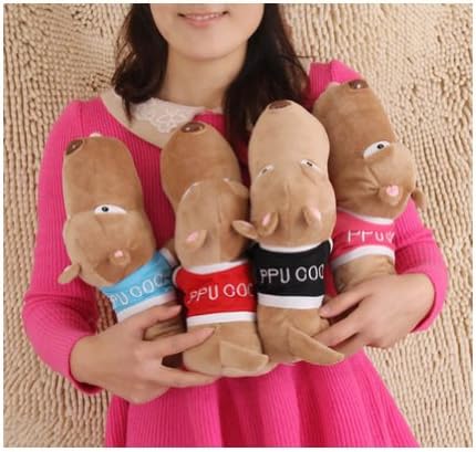 Us Fashioneer Dp#223 Lazy Sleepy Dog Plush Toy Stuffed Pp Cotton Animals Hugs Toy 30cm Long (Tail Excluded), Black X1
