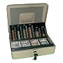 PM Company SecurIT 3 In 1 Cash Box, 11.5 x 9.5 x 3.5 Inches, Pebble Beige , 1/Carton (04967)