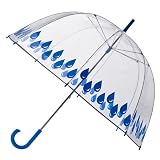 Totes Elements Clear Bubble Umbrella - Raindrop