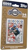 Topps MLB Baseball Cards 2008 Milwaukee Brewers 14 Card Team Set