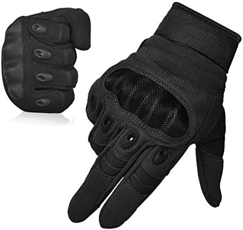 Men's Outdoor Tactical Gloves Full Finger Military Combat Batting Cycling Motorcycle Gloves Hiking Racing Fitness Gloves- Black, XL