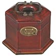 Handmade Oriental Red Leather Gold Prosperity 8" Tissue Box