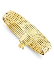 14k D/c Slip On 7 Bangles, Best Quality Free Gift Box Satisfaction Guaranteed
