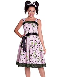 Tiger Print Polka Dot Print Satin Vintage Belted  Dress