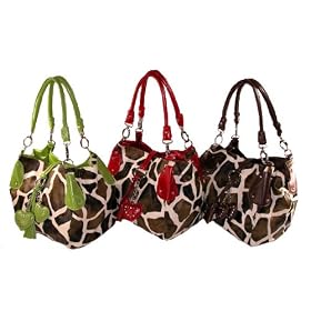 MALI - Giraffe Print Hobo Handbag - with CHARMS by Eliebags