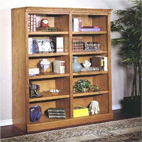 A. Joffe Double-Wide Oak Bookcase by SHOPZEUS