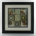 Abstract Black Glass Wall Art Set of 2 Circles Squares
