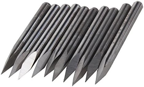 CNBTR 30 Degree Carbide Steel 0.1mm Cutting Edge CNC Router Triangular Pyramid Engraving Bits Pack of 10