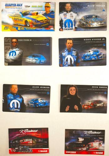 NHRA - 32 Promo Cards / Pro Stock - Erica Enders / V. Gaines / Allen Jonhson / Roger Burgess / Rickie Jones / Chip King / Danny Rowe / Mike Knowles / Kenny Lang / Kirk Wilmes / Danny Rowe + More --- Mopar / SRT / Kendall / BAE / Nitro Moose / Al-Anabi / Pro Care / Big Stuff / Makita / NAPA / + more -- Chevy Corvette / Ford / Dodge / Camaro - Out of Print - Rare - Collectible