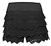Women's Elastic Waist Tiered Crochet Lace Scallop Hem Casual Mini Shorts