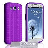 Samsung Galaxy S3 Silicone Gel Tyre Tread Case - Purpleby Yousave Accessories