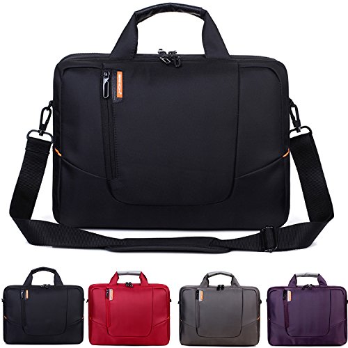 BRINCH(TM) 14 inch New Soft Nylon Waterproof Laptop Computer Case Cover Sleeve Shoulder Strap Bag with Side Pockets Handles and Detachable for Laptop / Notebook / NetBook / Chromebook (Asus/DELL/HP/Samsung...) ,Colour Black