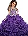 Y&C Girls Halter Chest Full Crystal Ball Gown Floor Length Pageant Dresses