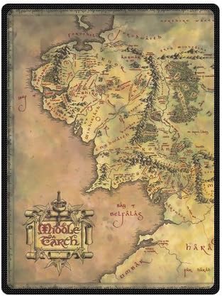 Custom The Lord of the Rings Map Design Woolen Blanket Fleece Blanket Indoor and Outdoor Blanket Travel Blankets 58x80 Inches (Large)