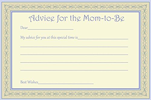 New Mommy Advice Cards - Baby Shower Party Supplies Game - Package of 24