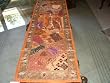 Sari Patchwork Sequin Table Runner Orange Beaded Wall Tapestry 70