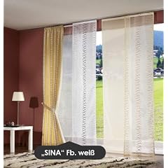 Luxuri�se Uni Schiebegardine "SINA" in Seidenoptik, wei� 175x58cm NEU! (Gardine, Vorhang)