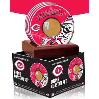 MLB Cincinnati Reds Coasters With Certified Authentic Field Dirt
