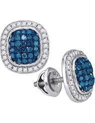 0.55CTW BLUE DIAMOND MICRO-PAVE EARRING