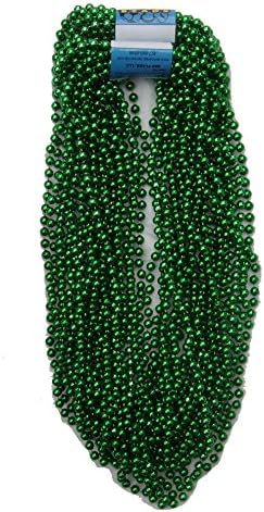 GREEN Spirit Bead Necklaces - Throw / Party Bead Necklaces (2 doz.)